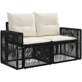 vidaXL Garten-Sofa 2-Sitzanzahl Schwarz