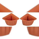 Buri Eck-Blumentopf 28 x 28 x 21,5 cm Braun