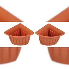 Buri Eck-Blumentopf 28 x 28 x 21,5 cm Braun
