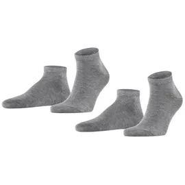 Falke Socken mit geripptem Abschluss im 2er-Pack, Silber Melange, 47-50