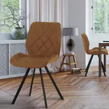Svita DIAMOND 2er Set Küchenstuhl Polsterstuhl Braun