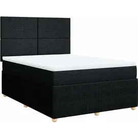 vidaXL Boxspringbett mit Matratze Schwarz 140x200 cm Stoff