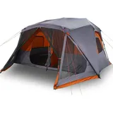 vidaXL Familienzelt 10 Personen Grau Orange Quick Release Wasserdicht