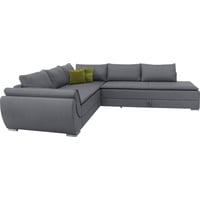 INOSIGN Ecksofa Göteborg, mit Boxspring-Bettfunktion und Bettkasten, Dauerschlaffunktion, Topper grau