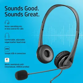 HP USB-A Stereo Kabelgebundenes Headset