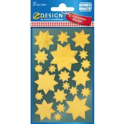 Weihn.Schmucketikett Sterne ZWECKFORM 52807 gold