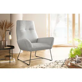 KAWOLA Sessel BISA Cord 82 x 102 x 70 cm Hellgrau