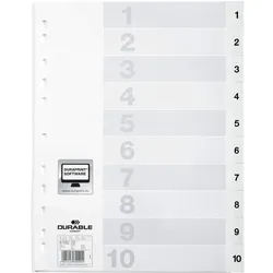 DURABLE Ordnerregister A4 nummeriert - 10-teilig - weiß