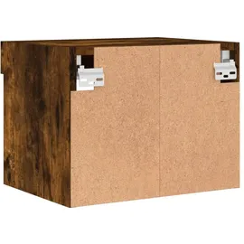 vidaXL Wand-Nachttisch mit LED-Leuchten Räuchereiche