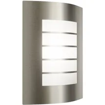 ledscom.de Wandleuchte ZYNO Edelstahl 28,3 cm 1x E27 max. 40W weiß