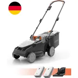 U20 Litheli Akku Rasenmäher Elektro, 38Cm Schnittbreite, Bis 300 M2, 40L Fangkor
