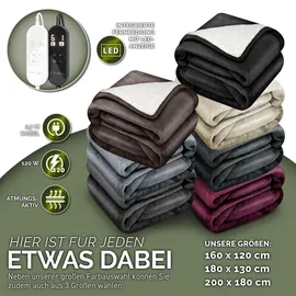 sinnlein Heizdecke mit Abschaltautomatik 160 x 120 cm Weinrot