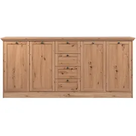 Livetastic Sideboard, Eiche Artisan, Metall, 4 Fächer, 4 Schubladen, 200x90x40 cm, Wohnzimmer, Kommoden & Sideboards, Sideboards