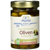 Mani Grüne & Kalamata Oliven in Olivenöl bio, 2er