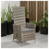 Melko Gartensessel Relaxsessel Gartenmöbel Sitzmöbel Grau Polyrattan Balkon Terrasse (Stück) grau