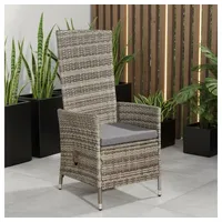 Melko Gartensessel Relaxsessel Gartenmöbel Sitzmöbel Grau Polyrattan Balkon Terrasse (Stück) grau
