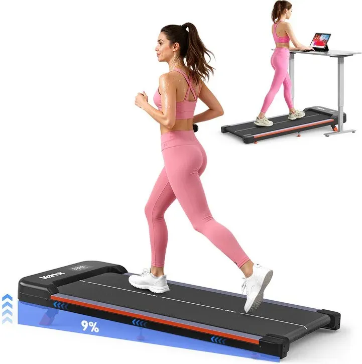 Kehot YQ N3897 Walkingpad mit 9 % Neigung, leises, kompaktes Laufband, mit Bluetooth-Musik, LED-Display, kompaktes Unter-Schreibtisch-Laufband