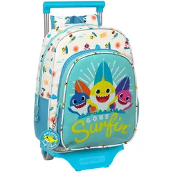 Baby Shark Surfing Schulrucksack mit Rädern – Praktisch & bequem für den Schulstart