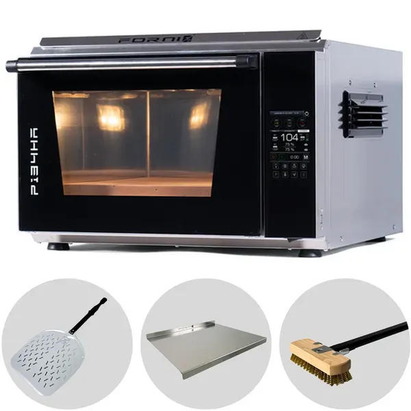 Effeuno Easy Pizza Evolution P134HA - Pizzaofen - 3600 W - Gratis Pizzaschieber, Teigbrett & Bürste!