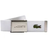 LACOSTE Herren Gürtel aus Stoff - schönes Etui, gravierter Schiebeschnallenverschluss weiß 130 cm