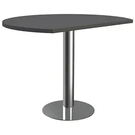 Kerkmann Anbautisch höhenverstellbar Lago anthrazit, chrom halbrund 80,0/100,0 x 100,0 x 72,0 - 82,0 cm