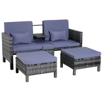 Outsunny Gartenmöbelset, Kunststoff, 3-teilig - grau