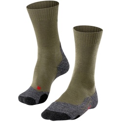 FALKE Herren Socken - Trekking Socken TK2, Polsterung, Merino-Wollmix Olivgrün 39-41