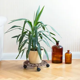 Relaxdays Pflanzenroller rund 34 x 7,5 cm 2er Set