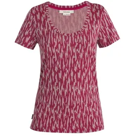 Icebreaker 150 Tech Lite Ii Glaci Cam Merino Kurzarm-t-shirt - Crystal / Electronpink / Aop - S