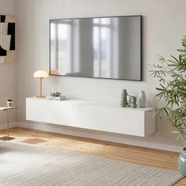 [en.casa] Evaton Hängeboard 180 x 32 x 30 cm Weiß Matt