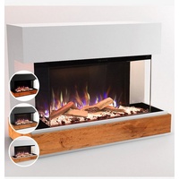 Glow Fire Elektrokamin Curie - LED Standkamin, in weiß mit Heizung 1500 W, | HxBxT: 114x89x53cm