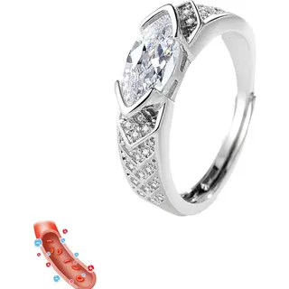 IMMUNOTRAX Magnetische Lymphtherapie Titanionen-Moissanit-Diamantring, Moissanit-Magnetring lindert die Durchblutung und Lymphknoten-Zirkonring (1pcs)