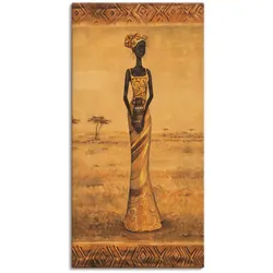 Wandbild ARTLAND "Afrikanische Eleganz II", braun (farbe bild(er): braun), B:50cm H:100cm T:1,8cm, Canvas, Leinwand, Bilder, als Leinwandbild, Wandaufkleber in verschied. Größen
