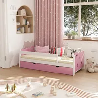 VitaliSpa Kinderbett Jessica, 80x160 cm mit Schublade, ohne Matratze, Rosa/Weiß - Rosa