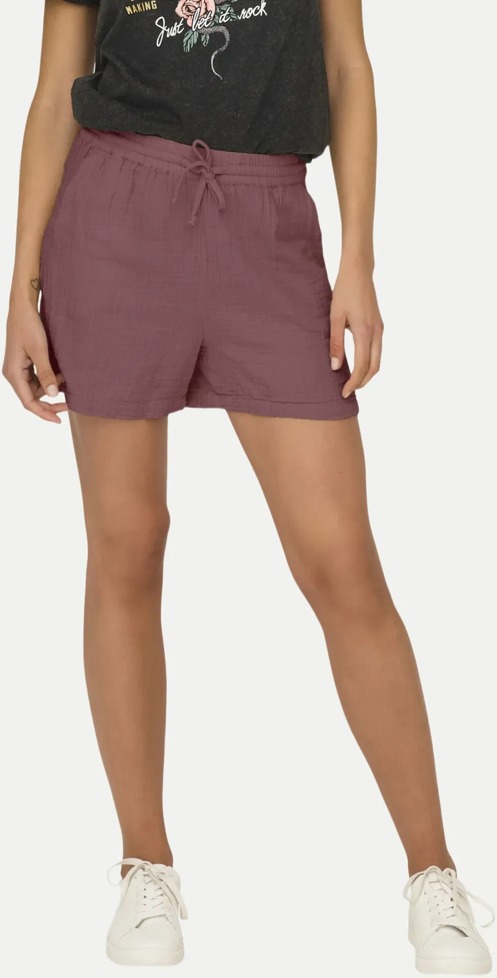 Shorts mit Strukturmuster Violett XS