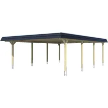 SKANHOLZ Carport Wendland 6,30 x 8,79 m schiefergrau inkl. EPDM Folie, Pfostenanker