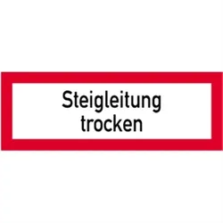 Aufkleber Steigleitung trocken, Folie, 297x105 mm