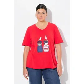 Ulla Popken Shirt in neon rot | Gr.: 54-56