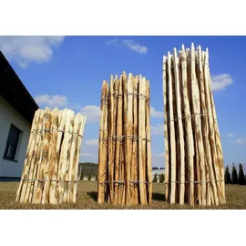 H4L Staketenzaun Holzzaun 120cm Höhe, Haselnuss, Zaun 5m Länge, Gartenzaun, 4-6cm Lattenabstand,