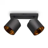 Paco Home Led Pendellampe Wandlampe Deckenlampe Wohnzimmer Esszimmer Schlafzimmer Uni E14, Schwarz-gold, Wandleuchte 2xe14 - Paco Home