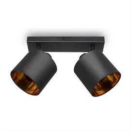 Paco Home Led Pendellampe Wandlampe Deckenlampe Wohnzimmer Esszimmer Schlafzimmer Uni E14, Schwarz-gold, Wandleuchte 2xe14 - Paco Home
