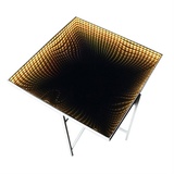 MARELIDA LED Tisch Infinity Spiegeltisch Beistelltisch (weiß - eckig)