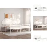 Betten & Bettgestelle - Living Seniorenbett Mit Kopfteil 200x200 Cm Weiß Massivholz