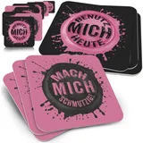 funke & brand 50x Bierdeckel Lustig mit Spruch - mit Zweideutigen Sprüchen Mach Mich schmutzig & Benutz Mich Heute