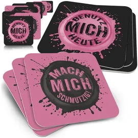 funke & brand 50x Bierdeckel Lustig mit Spruch - mit Zweideutigen Sprüchen Mach Mich schmutzig & Benutz Mich Heute