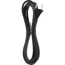 EMOS Gummi-Anschlussleitung 3 m, Zuleitungskabel, Anschlusskabel, Bügeleisenkabel, Verbindungskabel Schuko, 2 x 1.0 mm2, H05RN-F Gummi/Neopren, Schwarz