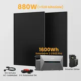 Anker Solix Solarbank 2 E1600 Pro 1600Wh Balkonkraftwerk Set, 870/880/1740/1760W Bifaziale Solarmodule, mit Smarter Zähler