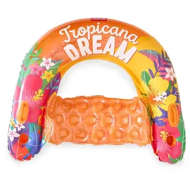 Legami - Aufblasbarer Stuhl, Luftmatratze für Pool, Meer, Schwimmhängematte, Pool Chair, Tropicana Dream, bis zu 90 kg, 110 x 98 cm