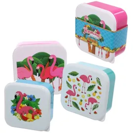 Puckator Set of 3 Lunch Boxes - Flamingo Design by