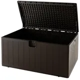 Goplus Auflagenboxen, 492L Deckenbox, Wasserdichter Außenharz-Aufbewahrungsbox, Abschließbarer Aufbewahrungsbehälter für Spielzeug Gartengeräte